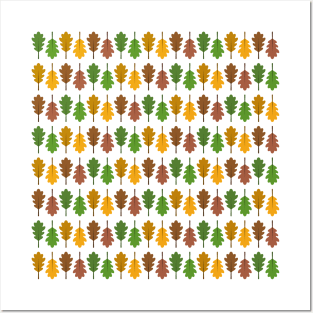 Oak Leaf Colours Pattern Posters and Art